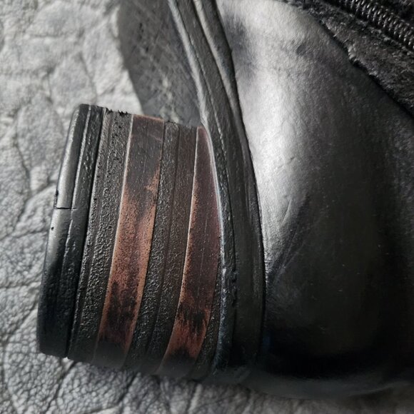 Miz Mooz 38 Shankara Black Leather Tall Lace Up Boot - Picture 10 of 15